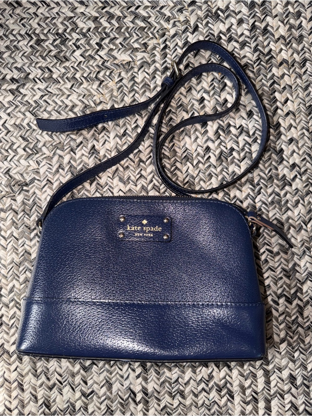 Kate Spade Wellesley Hanna Crossbody Bag — Navy Pebbled Leather